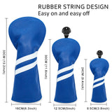 Maxbell 3x Golf Wood Head Cover Headcover with Interchangeable Number Tag Protector Blue