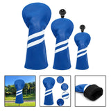 Maxbell 3x Golf Wood Head Cover Headcover with Interchangeable Number Tag Protector Blue