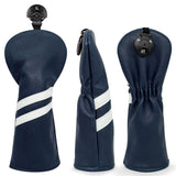 Maxbell 3x Golf Wood Head Cover Headcover with Interchangeable Number Tag Protector Dark Blue