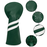 Maxbell 3x Golf Wood Head Cover Headcover with Interchangeable Number Tag Protector Green