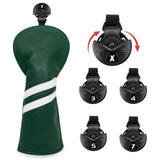 Maxbell 3x Golf Wood Head Cover Headcover with Interchangeable Number Tag Protector Green