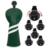 Maxbell 3x Golf Wood Head Cover Headcover with Interchangeable Number Tag Protector Green