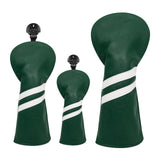 Maxbell 3x Golf Wood Head Cover Headcover with Interchangeable Number Tag Protector Green