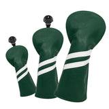 Maxbell 3x Golf Wood Head Cover Headcover with Interchangeable Number Tag Protector Green