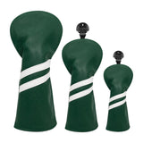 Maxbell 3x Golf Wood Head Cover Headcover with Interchangeable Number Tag Protector Green
