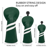 Maxbell 3x Golf Wood Head Cover Headcover with Interchangeable Number Tag Protector Green