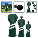 Maxbell 3x Golf Wood Head Cover Headcover with Interchangeable Number Tag Protector Green