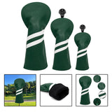 Maxbell 3x Golf Wood Head Cover Headcover with Interchangeable Number Tag Protector Green