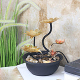 Maxbell Tabletop Fountain Waterscape 3 Tiers for Zen Meditation Relaxing Living Room