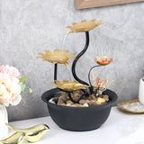 Maxbell Tabletop Water Fountain Waterfall Ornament LED Lights USB Living Room