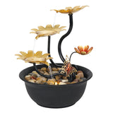 Maxbell Tabletop Water Fountain Waterfall Ornament LED Lights USB Living Room