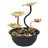 Maxbell Tabletop Water Fountain Waterfall Ornament LED Lights USB Living Room