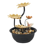 Maxbell Tabletop Water Fountain Waterfall Ornament LED Lights USB Living Room