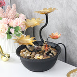 Maxbell Tabletop Water Fountain Waterfall Ornament LED Lights USB Living Room