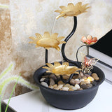 Maxbell Tabletop Water Fountain Waterfall Ornament LED Lights USB Living Room