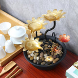 Maxbell Tabletop Water Fountain Waterfall Ornament LED Lights USB Living Room