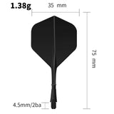 Maxbell Standard Darts Flight and Darts Shafts 2BA Thread Replace Part Durable Black
