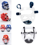 Maxbell Clear Taekwondo Mask Head Cover Detachable Face Shield Head Gear for Boxing Adults