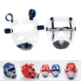 Maxbell Clear Taekwondo Mask Head Cover Detachable Face Shield Head Gear for Boxing Adults