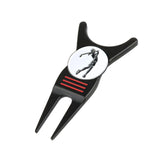 Maxbell Golf Divot Repair Tool Golf Club Holder Practice Women Men Golfer Putting Black with Marker