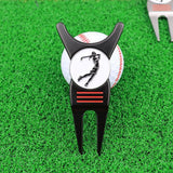 Maxbell Golf Divot Repair Tool Golf Club Holder Practice Women Men Golfer Putting Black with Marker