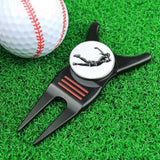 Maxbell Golf Divot Repair Tool Golf Club Holder Practice Women Men Golfer Putting Black with Marker