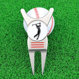 Maxbell Golf Divot Repair Tool Golf Club Holder Practice Women Men Golfer Putting Silver with Marker