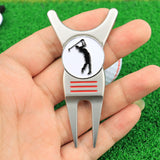 Maxbell Golf Divot Repair Tool Golf Club Holder Practice Women Men Golfer Putting Silver with Marker