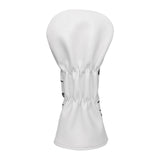 Maxbell Golf Club Head Cover Golf Wood Covers Club Protection PU Leather with Tags 1 White