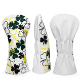 Maxbell Golf Club Head Cover Golf Wood Covers Club Protection PU Leather with Tags 1 White