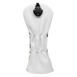 Maxbell Golf Club Head Cover Golf Wood Covers Club Protection PU Leather with Tags UT White