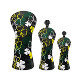 Maxbell Golf Club Head Cover Golf Wood Covers Club Protection PU Leather with Tags Set Black