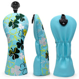 Maxbell Golf Club Head Cover Golf Wood Covers Club Protection PU Leather with Tags UT Blue