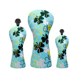 Maxbell Golf Club Head Cover Golf Wood Covers Club Protection PU Leather with Tags Set Blue