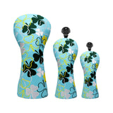 Maxbell Golf Club Head Cover Golf Wood Covers Club Protection PU Leather with Tags Set Blue
