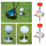 Maxbell 2Pcs Golf Tees Ball Holder Adjustable Height Indoor Outdoor Golfer Gift Red