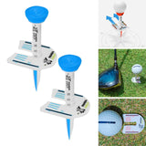 Maxbell 2Pcs Golf Tees Ball Holder Adjustable Height Indoor Outdoor Golfer Gift Blue