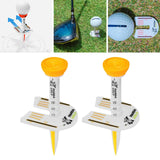 Maxbell 2Pcs Golf Tees Ball Holder Adjustable Height Indoor Outdoor Golfer Gift Yellow