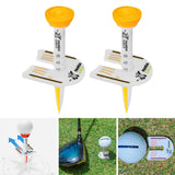 Maxbell 2Pcs Golf Tees Ball Holder Adjustable Height Indoor Outdoor Golfer Gift Yellow