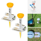 Maxbell 2Pcs Golf Tees Ball Holder Adjustable Height Indoor Outdoor Golfer Gift Yellow