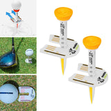 Maxbell 2Pcs Golf Tees Ball Holder Adjustable Height Indoor Outdoor Golfer Gift Yellow