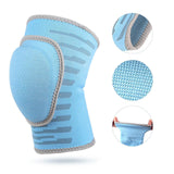 Maxbell Youth Knee Pad Thickened Sponge Anti Slip Elastic for Tennis Skating Blue