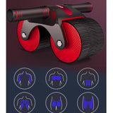 Maxbell Abdominal Roller Exercise Waist Trainer Non Slip ABs Wheel Roller for Unisex Red