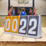 Maxbell 4 digits Flip Score Board Large Game for Tennis Ball Basketball Volleyball Yellow Gray