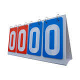 Maxbell 4 digits Flip Score Board Large Game for Tennis Ball Basketball Volleyball Red Blue