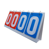 Maxbell 4 digits Flip Score Board Large Game for Tennis Ball Basketball Volleyball Red Blue