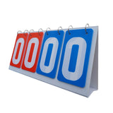 Maxbell 4 digits Flip Score Board Large Game for Tennis Ball Basketball Volleyball Red Blue