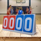 Maxbell 4 digits Flip Score Board Large Game for Tennis Ball Basketball Volleyball Red Blue