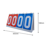 Maxbell 4 digits Flip Score Board Large Game for Tennis Ball Basketball Volleyball Red Blue