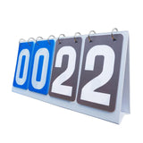 Maxbell 4 digits Flip Score Board Large Game for Tennis Ball Basketball Volleyball Gray Blue